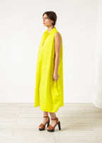 Balloon Cotton Dress in Yellow