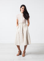 Eulera Leather Skirt in Cream